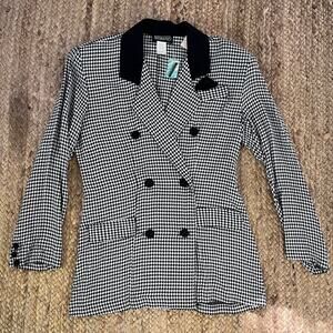Vintage 80s rayon houndstooth jacket